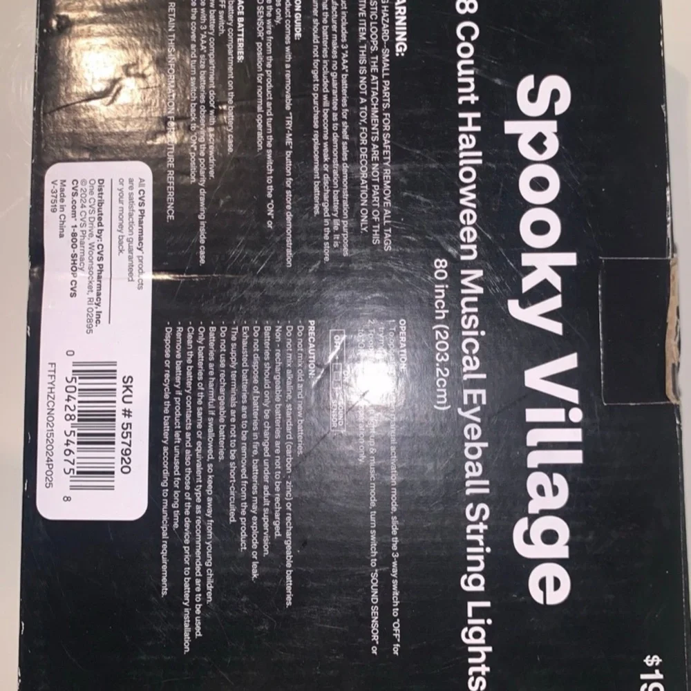 Halloween Decoration Bundle – Eyeball String‎ Lights + Pumpkin Strobe